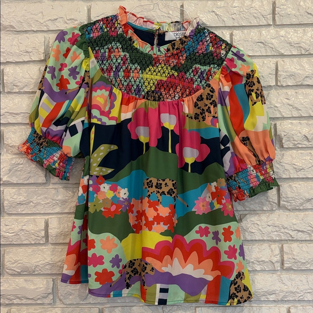 CROSBY by Mollie Burch Multicolor Patterned Blouse